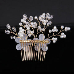 Bridal headwear Pearl hair comb Wedding bridal accessories with comb Accessorized multicolor headwear 601413822086 - COCOMELODY