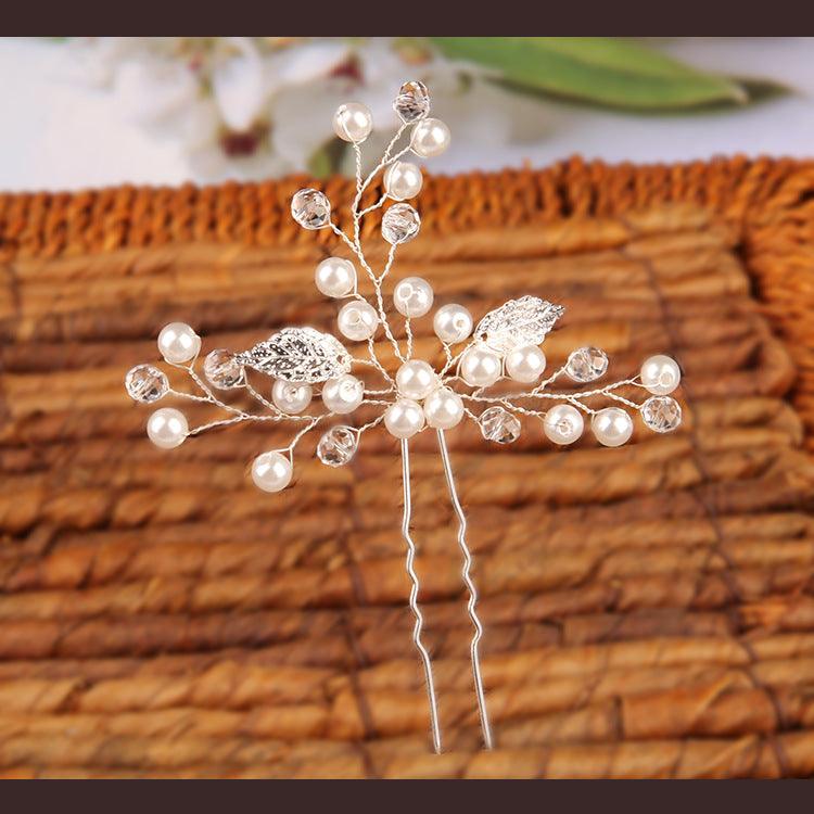 Gold Bridal Headwear Handcrafted Leaf Hair Accessories Wedding Hair accessories Hairpin set of 2 603338141625 - COCOMELODY