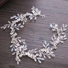 Headwear White crystal handmade headband Bridal Wedding Dress Accessories Bridal Headpieces 606632055117 - COCOMELODY