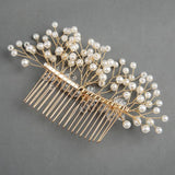 Bridal headwear Pearl flower hair comb bridal wedding accessories 07931037904 - COCOMELODY