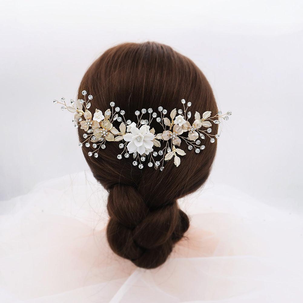 Temperament headdress polymer clay flower handmade hair comb beautiful bride hair comb 610966903102 - COCOMELODY