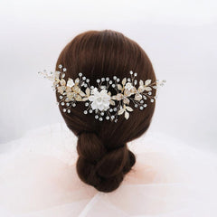 Temperament headdress polymer clay flower handmade hair comb beautiful bride hair comb 610966903102 - COCOMELODY
