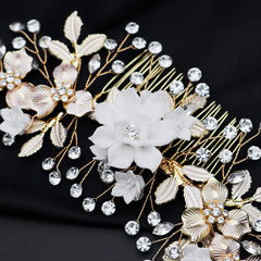 Temperament headdress polymer clay flower handmade hair comb beautiful bride hair comb 610966903102 - COCOMELODY