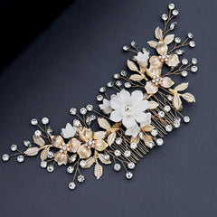 Temperament headdress polymer clay flower handmade hair comb beautiful bride hair comb 610966903102 - COCOMELODY