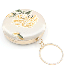 Party bag One shoulder embroidery small round bag Celebrity chain clutch bag 611066468057 - COCOMELODY