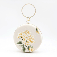 Party bag One shoulder embroidery small round bag Celebrity chain clutch bag 611066468057 - COCOMELODY