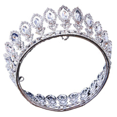 Full diamond Baroque round bridal tiara Crown accessories Alloy headband round tiara 723179819813 - COCOMELODY