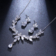 Water Drop Zircon Necklace Bridal Accessory 616165232392 - COCOMELODY