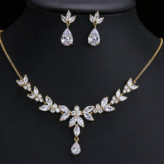 Water Drop Zircon Necklace Bridal Accessory 616165232392 - COCOMELODY