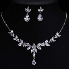 Water Drop Zircon Necklace Bridal Accessory 616165232392 - COCOMELODY