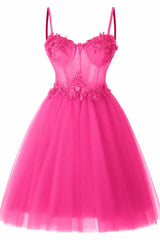 A-Line Short-Mini Tulle Prom Dress CS0400 - COCOMELODY