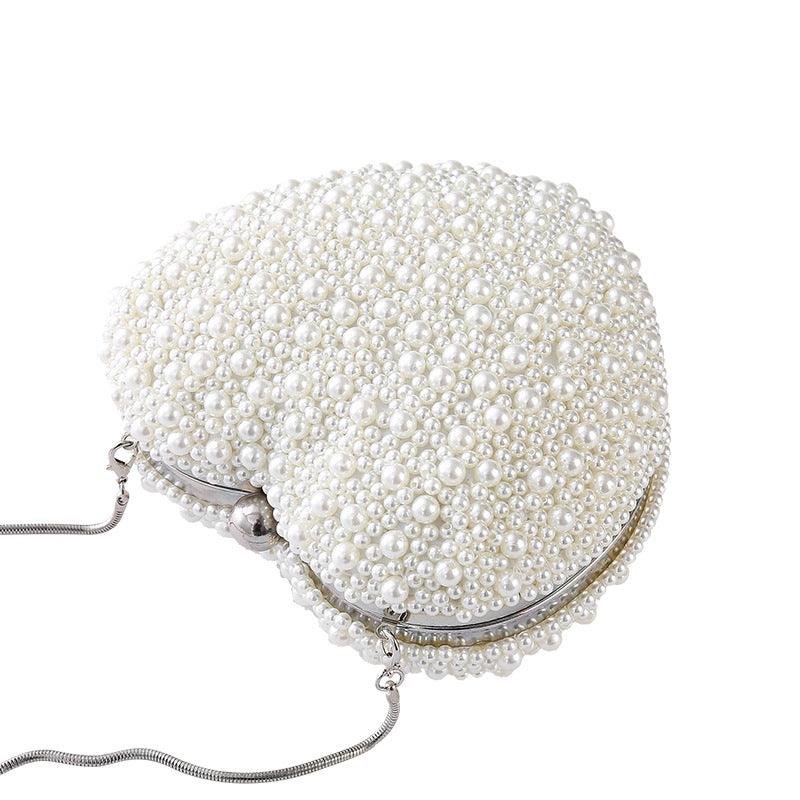 Heart-shaped pearl dinner bag 618082434917 - COCOMELODY