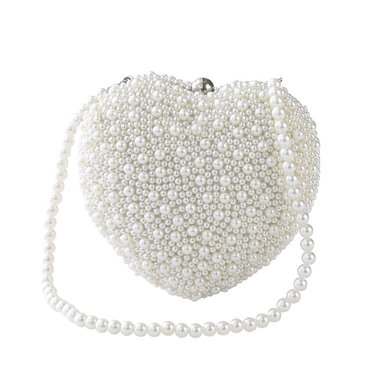Heart-shaped pearl dinner bag 618082434917 - COCOMELODY