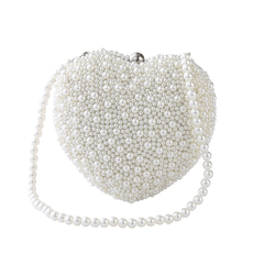 Heart-shaped pearl dinner bag 618082434917 - COCOMELODY
