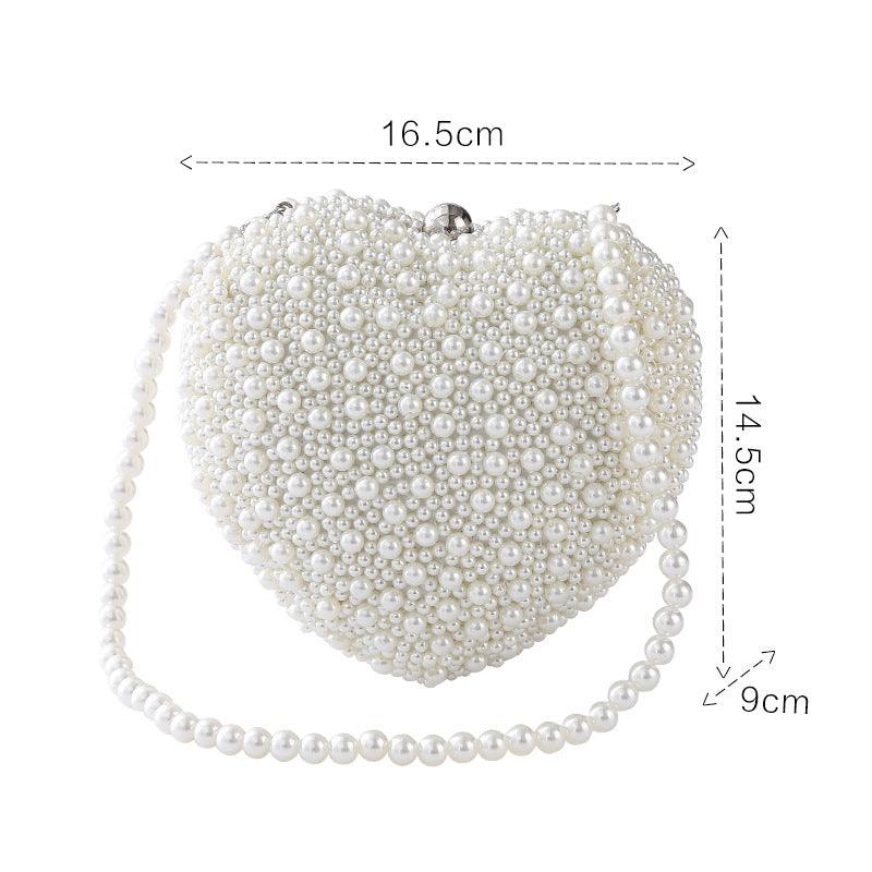 Heart-shaped pearl dinner bag 618082434917 - COCOMELODY