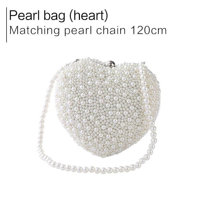 Heart-shaped pearl dinner bag 618082434917 - COCOMELODY