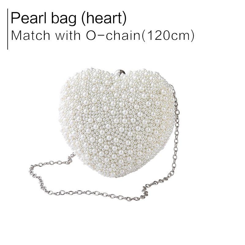 Heart-shaped pearl dinner bag 618082434917 - COCOMELODY