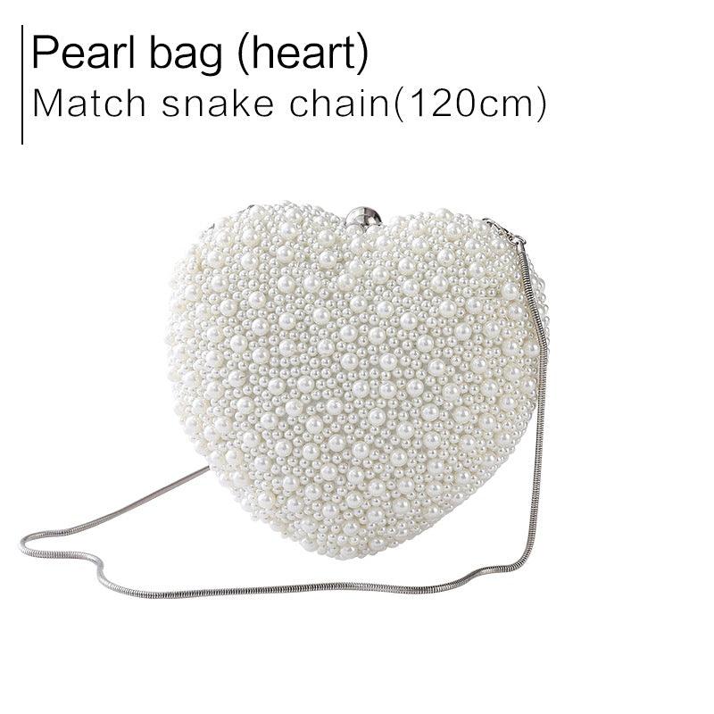 Heart-shaped pearl dinner bag 618082434917 - COCOMELODY