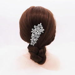 Bridal bridal accessories Vintage alloy flowers set with drill and comb 619249915642 - COCOMELODY
