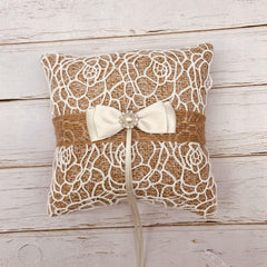 Pearl bow ring pillow 618992788031 - COCOMELODY