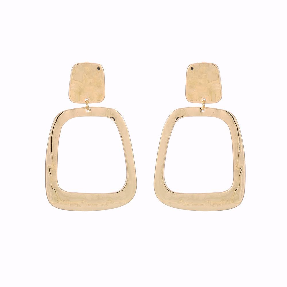 Simple and generous geometric square earring clip earrings 619606937728 - COCOMELODY