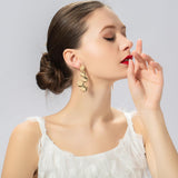 Fashion personality geometric matching medium and long earrings 619607741285 - COCOMELODY