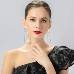 Personalized geometric fashion all-in-one mid-length ear clips 619606833719 - COCOMELODY