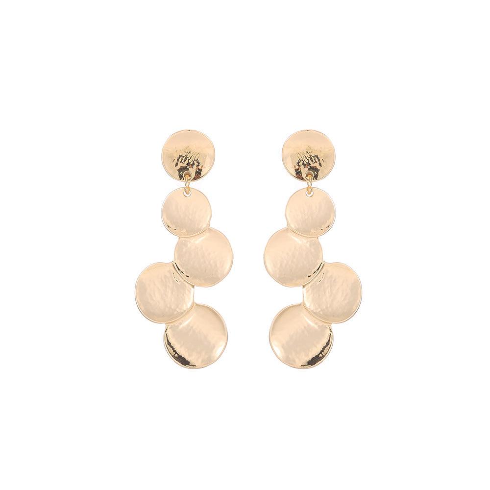 Fashion personality geometric matching medium and long earrings 619607741285 - COCOMELODY