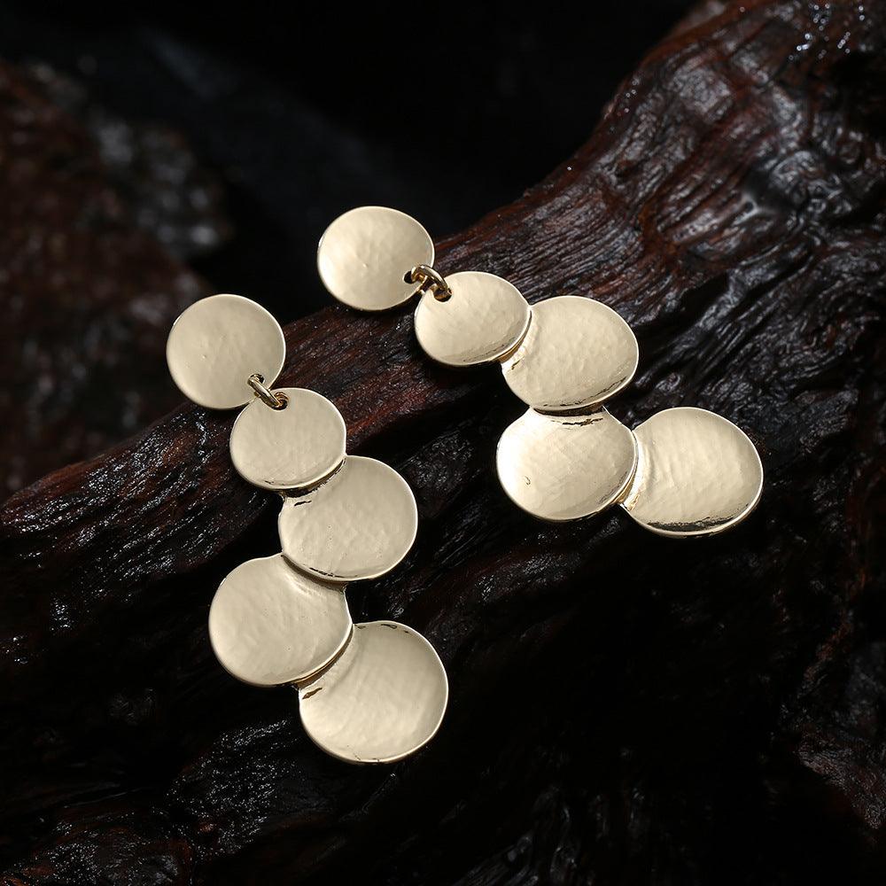 Fashion personality geometric matching medium and long earrings 619607741285 - COCOMELODY
