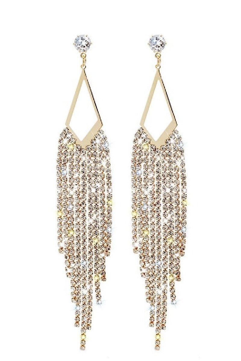 Exaggerated long tassel earrings Fashion geometric drop earrings 731620746741 - COCOMELODY