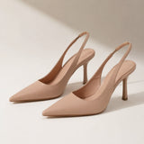 Pointed Toe Slingback Pumps Ankle Strap Elegant Heel Shoes 1025693605260