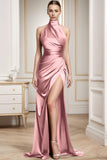 Sheath-Column Sweep-Brush Train Silk-Like Prom Dress CS0397 - COCOMELODY
