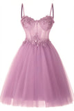 A-Line Short-Mini Tulle Prom Dress CS0400 - COCOMELODY