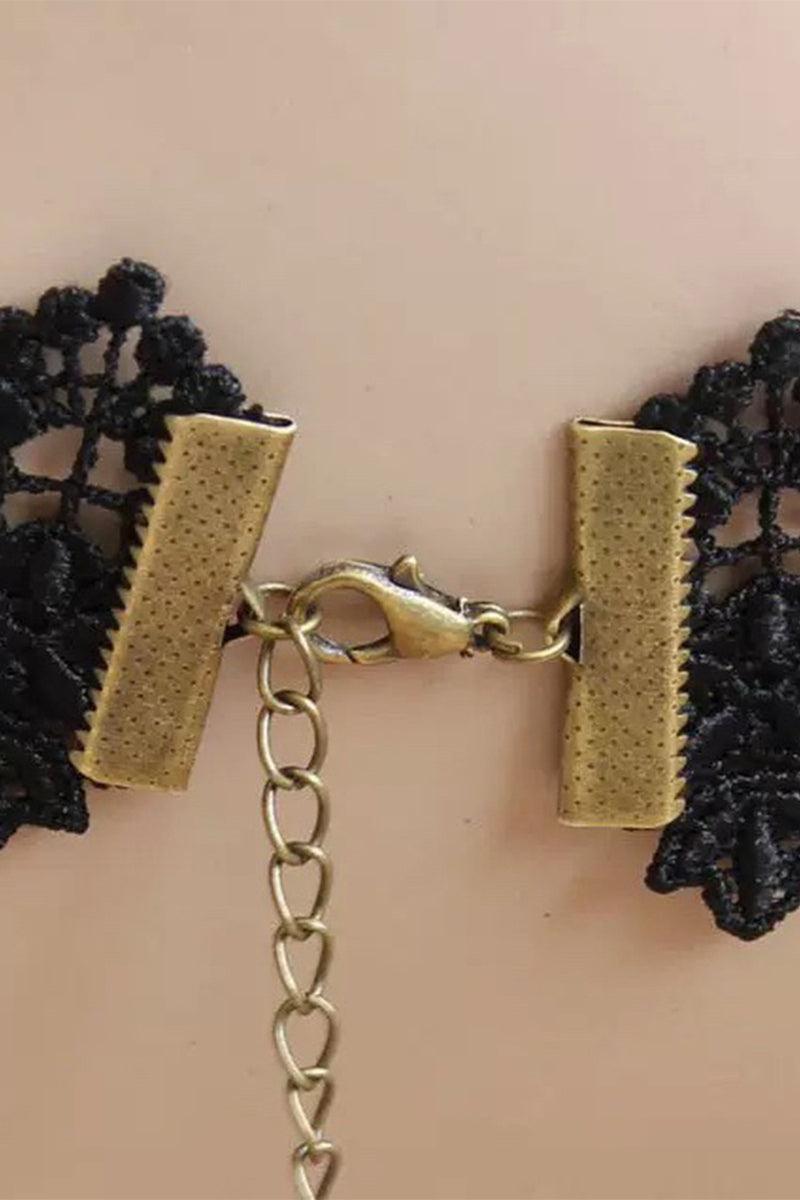 Lace and Alloy Necklaces with Crystals 630482029009 - COCOMELODY