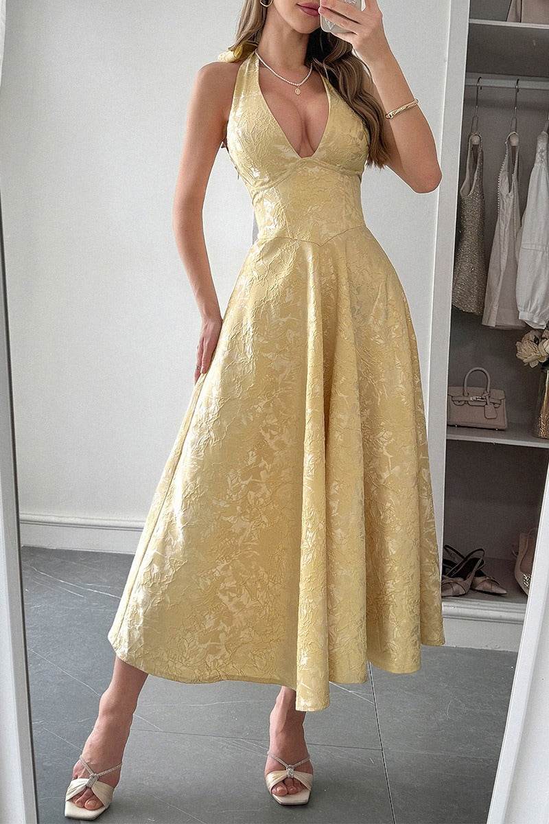 A-Line Midi Jacquard Casual Dresses 926130593341 - COCOMELODY