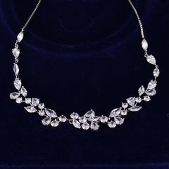 Bright Bridal Flower Necklace Wedding Dress With Accessories 624965966291 - COCOMELODY