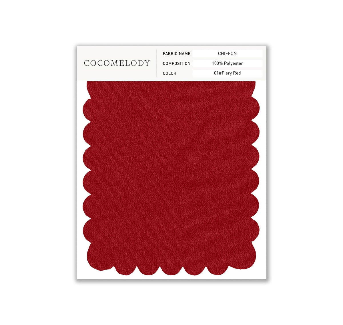 Chiffon Fabric Swatch in Single Color SWCH16001 - COCOMELODY