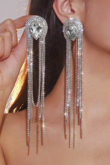 Rhinestone/Tassels Drop Earrings 782231045208 - COCOMELODY
