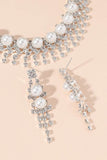 Elegant Pearl/Zircon Wedding Earrings/Necklace Jewelry Sets (Set of 2) 694954276953 - COCOMELODY