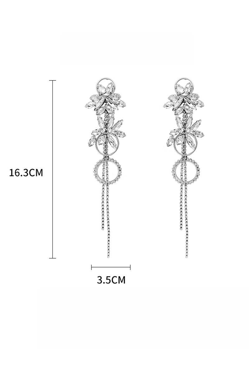 Rhinestone Tassels Drop Earrings 571353900963 - COCOMELODY