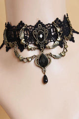 Lace and Alloy Necklaces with Crystals 630482029009 - COCOMELODY