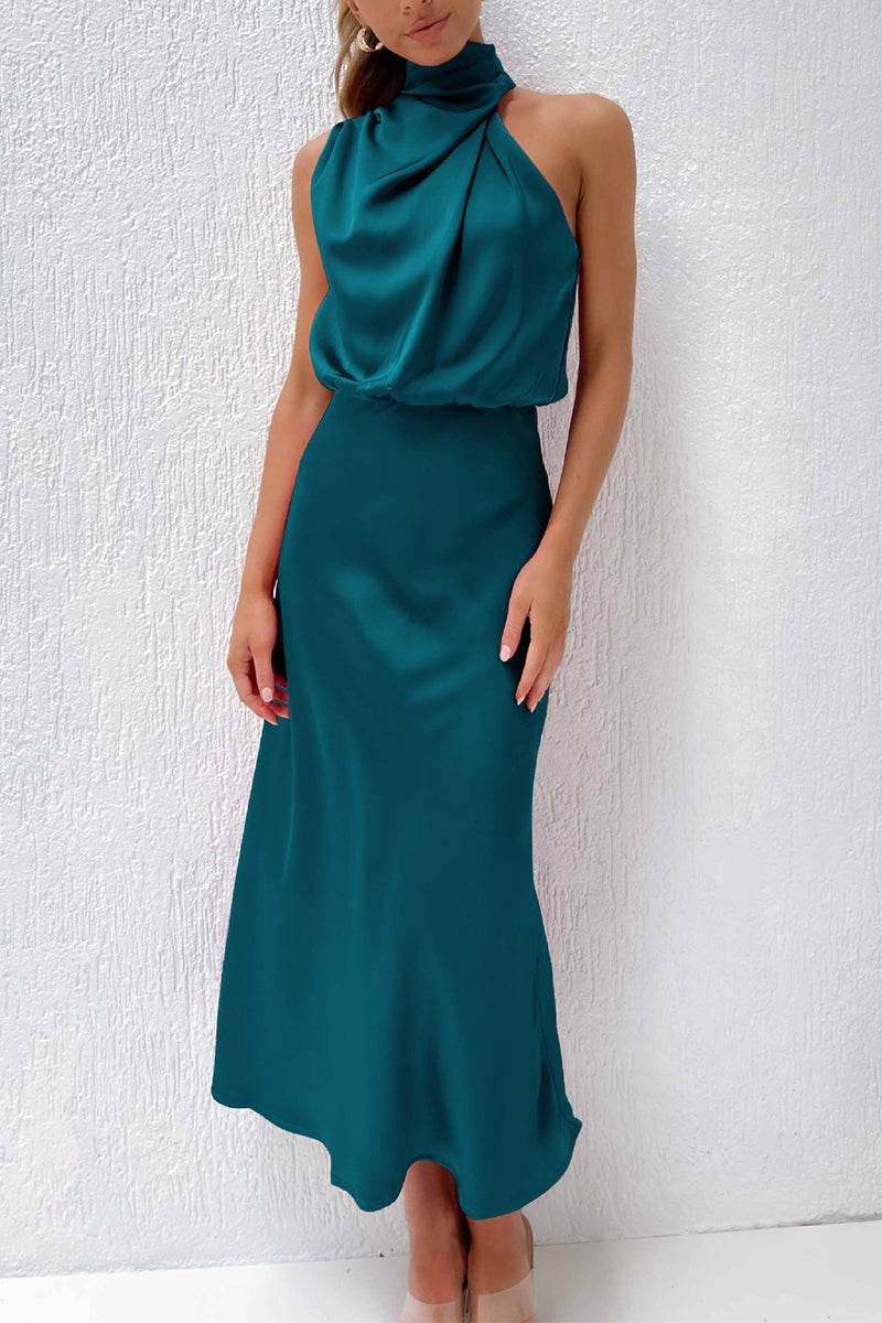 Sheath-Column Midi Forged Chiffon Dress 695677395149 - COCOMELODY