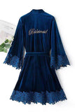 Velvet Knee Length Robe For Bridesmaid 632592493236 - COCOMELODY