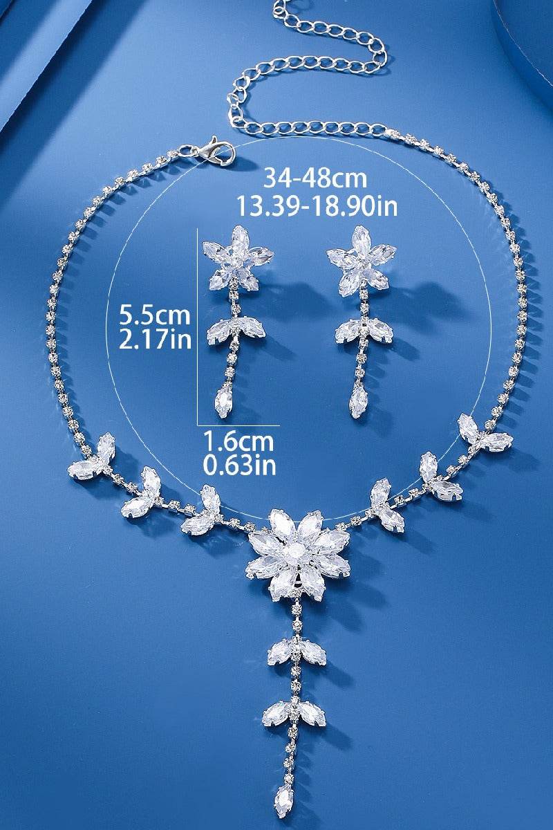 Gorgeous Zircon Earrings/Necklace Jewelry Sets (Set of 2) 784048793825 - COCOMELODY