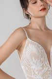Trumpet-Mermaid Chapel Train Lace Wedding Dress CW2450 - COCOMELODY