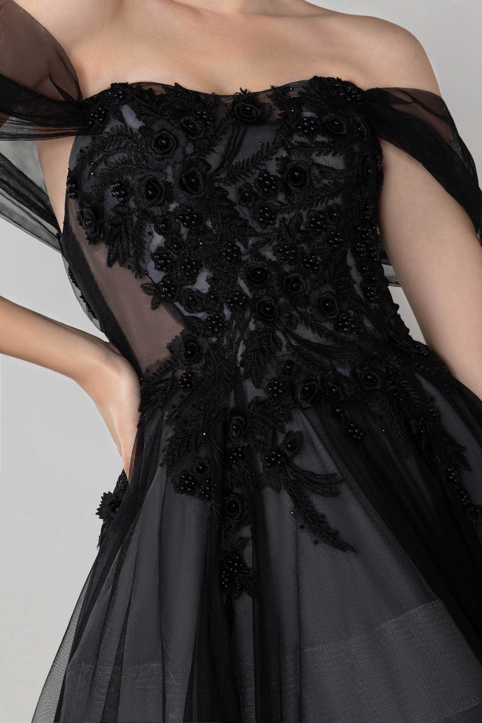 A-Line Court Train Tulle Wedding Dress CW2502 - COCOMELODY