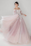 A-Line Chapel Train Tulle Wedding Dress CW2498 - COCOMELODY
