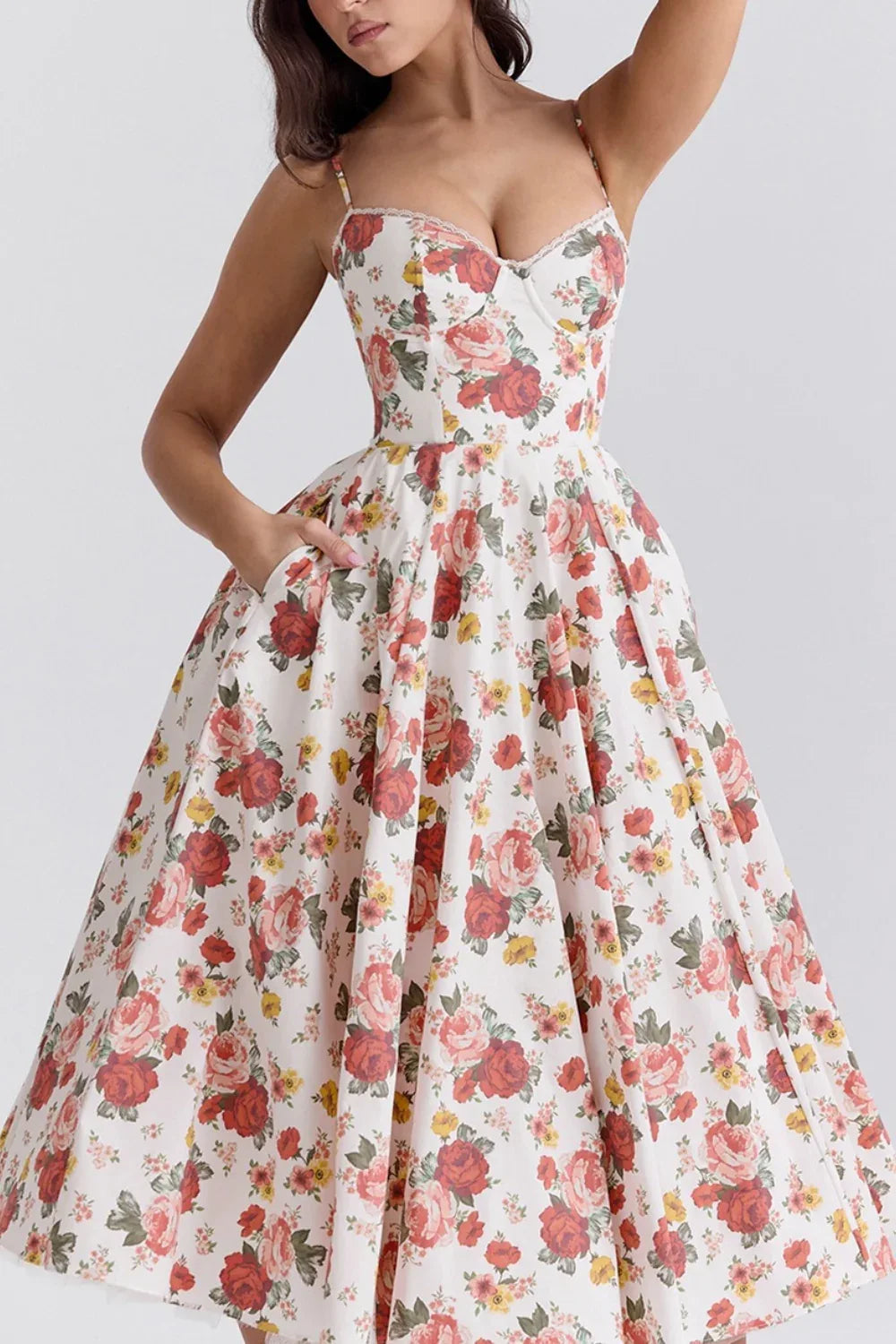 A-line Midi Satin Formal Evening Dresses 803510185058 - COCOMELODY