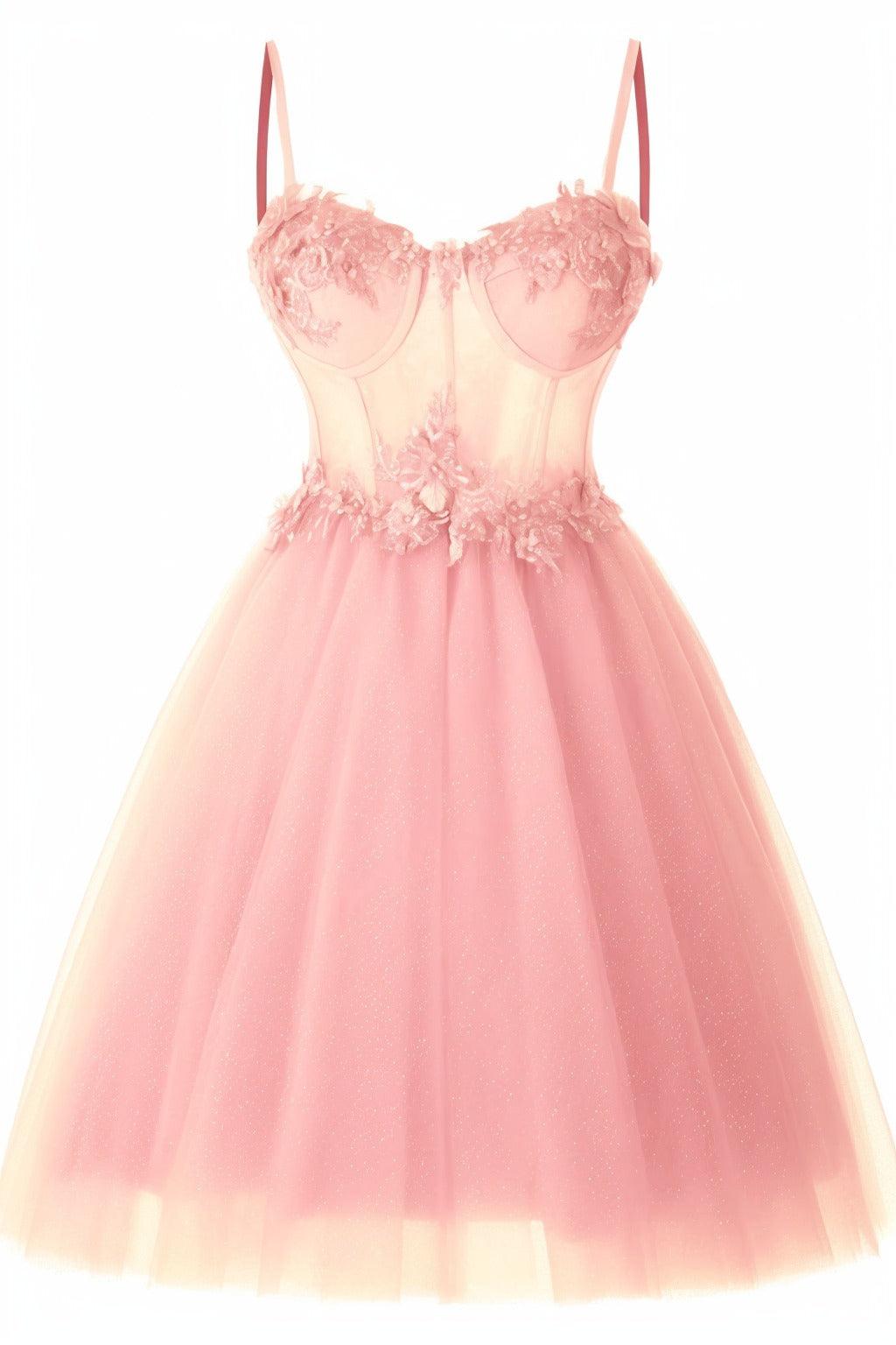 A-Line Short-Mini Tulle Prom Dress CS0400 - COCOMELODY