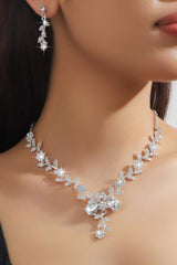 Alloy Rhinestone Necklace Earrings Jewelry 799625813629 - COCOMELODY
